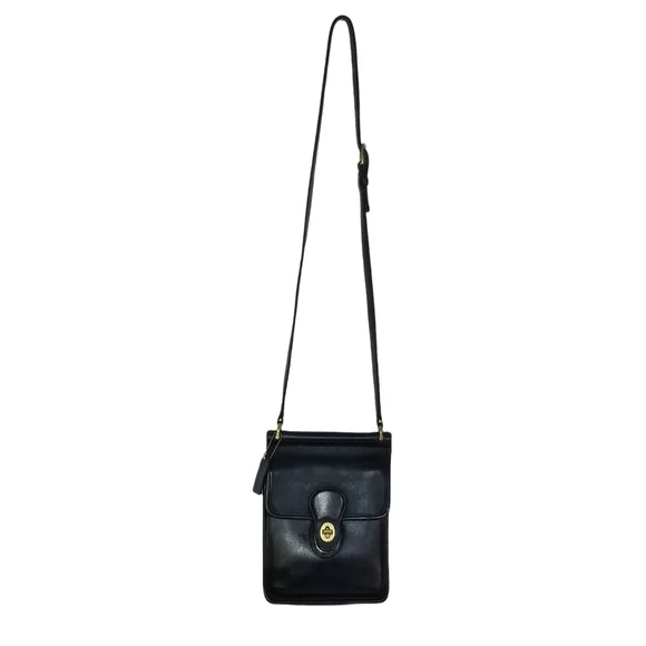 Vintage 1990's Coach Original Black Leather Murphy Shoulder Crossbody Bag #9930